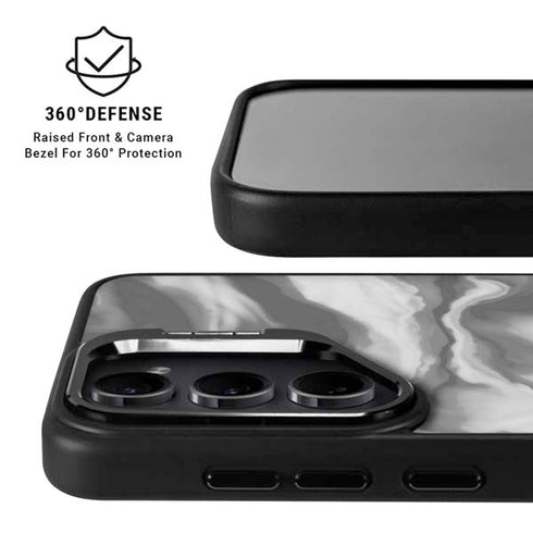 Grey Marble Ink Galaxy S25 Kickstand Case